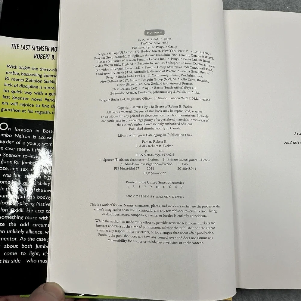 Robert B Parker 3 HC DJ Lot Shrink Rap Resolution Sixkill‎ 1st Ed NOTE